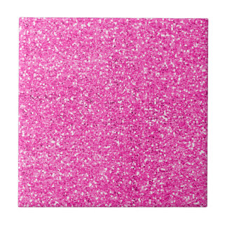 Hot Pink Glitter Tile