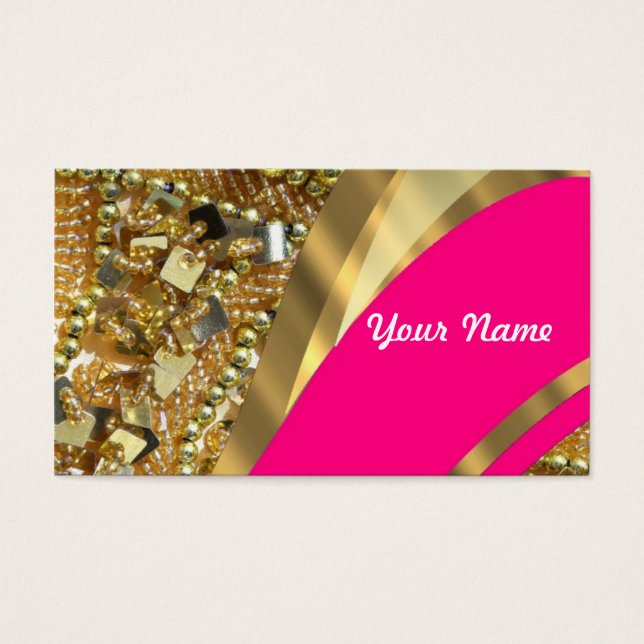 Hot pink & gold bling (Front)
