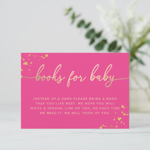 Hot Pink Gold Books Request Insert Card