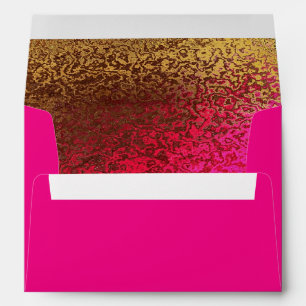 Hot Pink & Gold Glitzy Custom Invitation Envelope