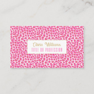 Hot Pink Gold Leopard Pattern Business Card