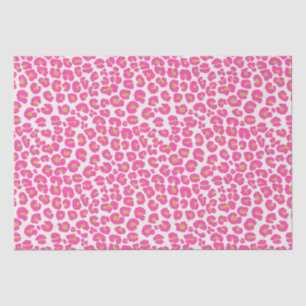 Hot Pink Gold Leopard Pattern Tissue Paper