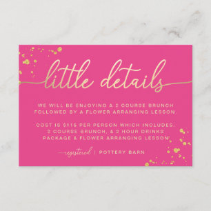 Hot Pink Gold Little Details Insert Card