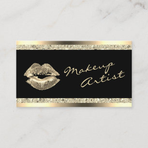 Hot Pink & Gold Makeup Artist Beauty Business Card