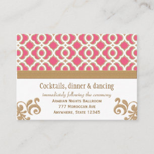 Hot Pink Gold Moroccan Reception Enclosure Card