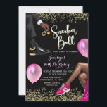 Hot Pink Gold Sneaker Ball Sweet 16th Birthday Invitation<br><div class="desc">Hot Pink Gold Sneaker Ball Sweet 16th Birthday Invitation</div>