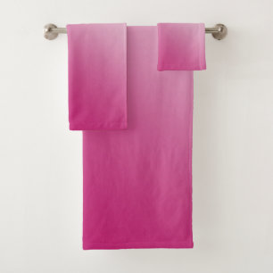 Hot Pink Gradient Bath Towel Set