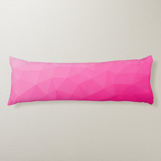 Hot pink Gradient Geometric Mesh Pattern Body Pillow (Front)