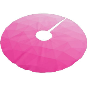 Hot pink Gradient Geometric Mesh Pattern Brushed Polyester Tree Skirt