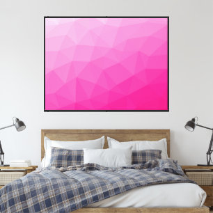 Hot pink Gradient Geometric Mesh Pattern Canvas Print