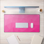 Hot pink gradient geometric mesh pattern desk mat<br><div class="desc">Unique cool desk mat for her office,  room,  work,  gaming room.. 
Triangle geometric mesh with light to dark bright pink ombre gradient.</div>