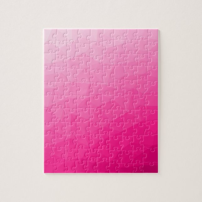 Hot pink Gradient Geometric Mesh Pattern Jigsaw Puzzle (Vertical)