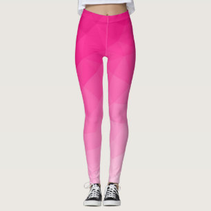 Hot pink Gradient Geometric Mesh Pattern Leggings