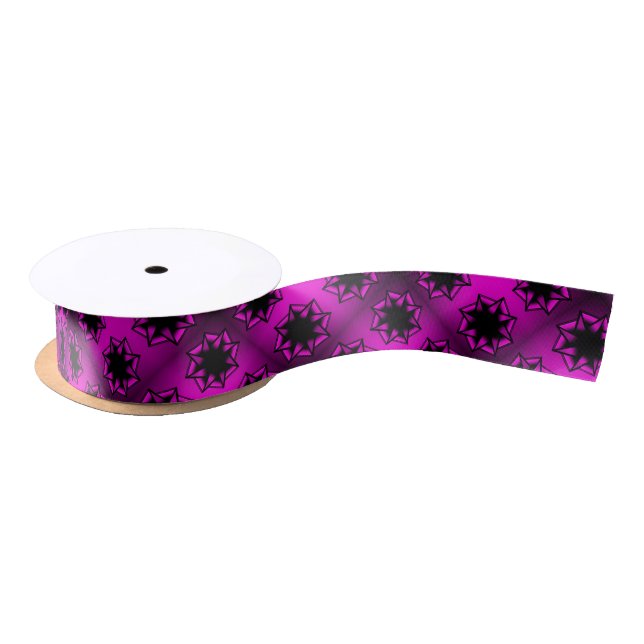 Hot Pink Gradient Star Bow Satin Ribbon (Spool)