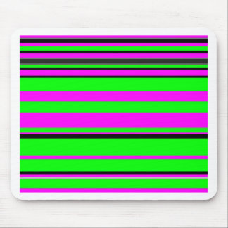 Hot Pink Green Black Colourful Stripe Pattern Mouse Pad