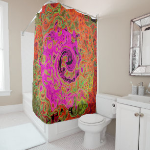 Hot Pink Groovy Abstract Retro Liquid Swirl