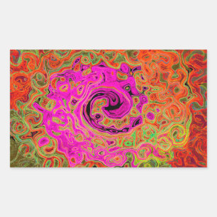 Hot Pink Groovy Abstract Retro Liquid Swirl Sticker