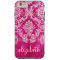 Hot Pink Grunge Damask Pattern Custom Text