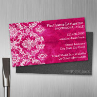 Hot Pink Grunge Damask Pattern Custom Text