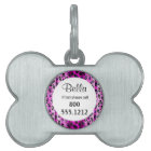 Hot Pink Grunge Leopard Pet Identity Tag