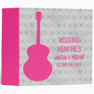 Hot Pink Guitar Grunge Wedding Binder