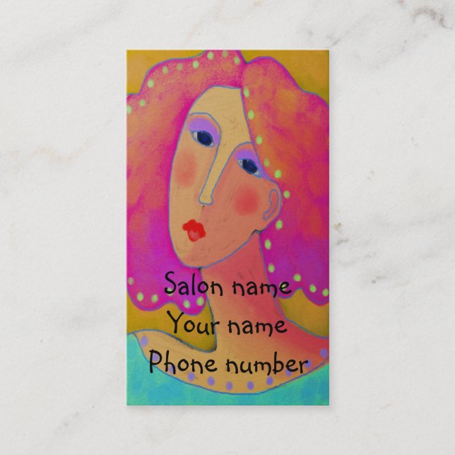 Hot Pink Hair Appointment Card (Front)