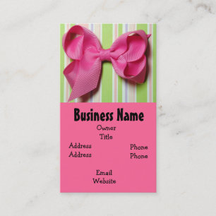 Hot Pink Hair Bow Business Card
