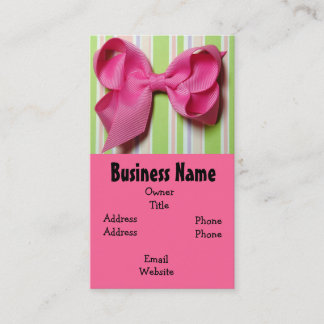 Hot Pink Hair Bow Business Card