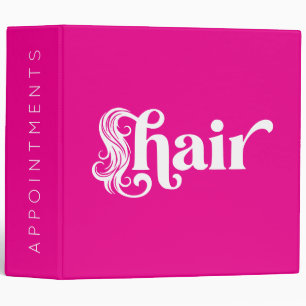 Hot Pink Hair Stylist Appointments  Binder