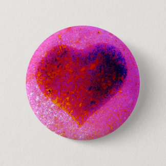 Hot pink heart 2 inch round button