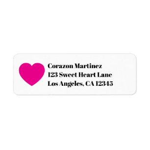 Hot Pink Heart Bold Text