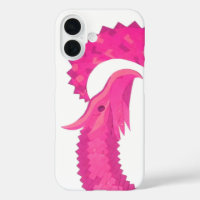 Hot pink heart dragon on white
