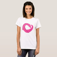 Hot pink heart dragon on white