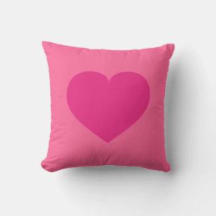 Hot pink heart pattern throw pillow