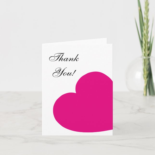 Hot Pink Heart Thank You (Front)