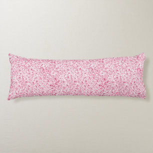 Hot Pink Hearts Splatter Paint, Speckled Body Pillow