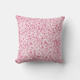 Hot Pink Hearts Splatter Paint, Speckled Throw Pillow