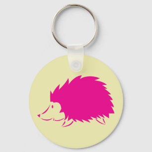 Hot Pink Hedgehog Keychain