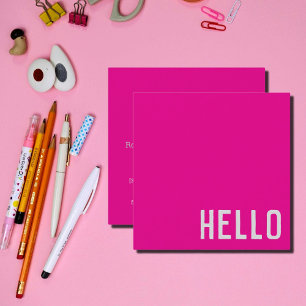 hot pink -  HELLO Square Business Card