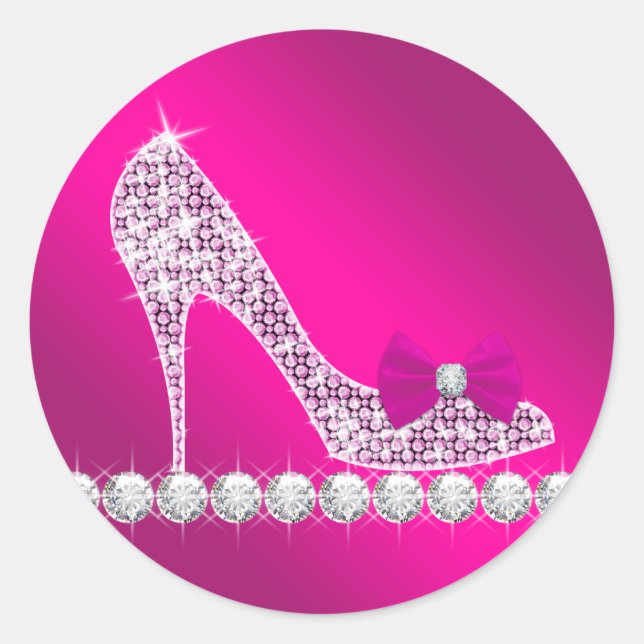 Hot Pink High Heel Shoe Stickers (Front)