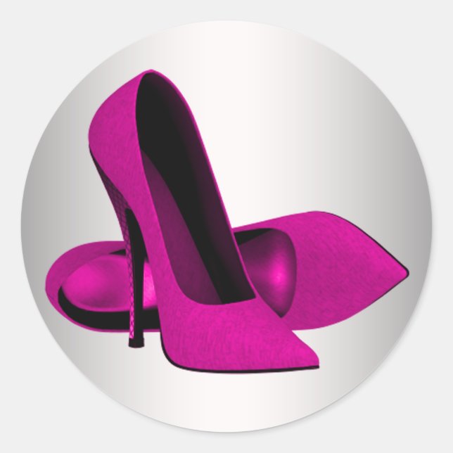 Hot Pink High Heel Shoe Stickers (Front)