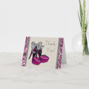 Hot Pink High Heels Thank You Card