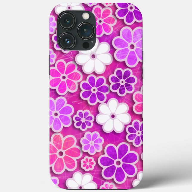 Hot Pink Hippie iPhone | 60s Hippie iPhone 13 Case-Mate iPhone Case (Back)