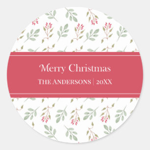 Hot Pink Holly Berry Joyeux Stickers Cadeaux de No