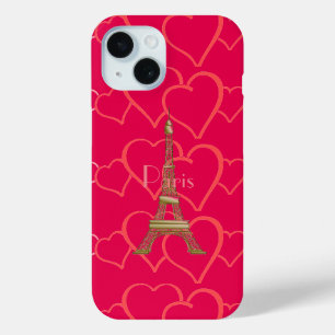 Hot Pink, I Love Paris Case-Mate iPhone Case