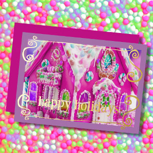 Hot Pink Iced Gingerbread House Candy Foil Holiday