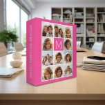 Hot Pink Instagram Photo Collage Custom Monogram Binder<br><div class="desc">Add square photos to create a unique and personal gift. A fun way to make a trendy keepsake. If you need to adjust the pictures,  click on the customize tool to make changes.</div>