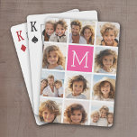 Hot Pink Instagram Photo Collage Custom Monogram Playing Cards<br><div class="desc">Custom playing cards with a photo are a unique way to personalize a classic deck, transforming it into a memorable keepsake or gift. Featuring a cherished image—such as a family portrait, a pet, or a special moment—these cards blend functionality with sentimentality. Printed on high-quality stock, they maintain the feel of...</div>