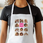 Hot Pink Instagram Photo Collage Custom Monogram Standard Apron<br><div class="desc">Use up to 11 square or selfie phone photos to create a unique and personal gift. Or you can keep the hipster puppy and make a trendy keepsake. If you need to adjust the pictures, click on the customize tool to make changes.</div>