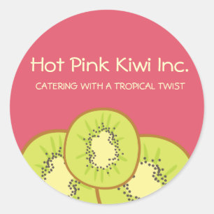 hot pink kiwi fruit baking gift tag stickers, H...